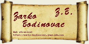 Žarko Bodinovac vizit kartica